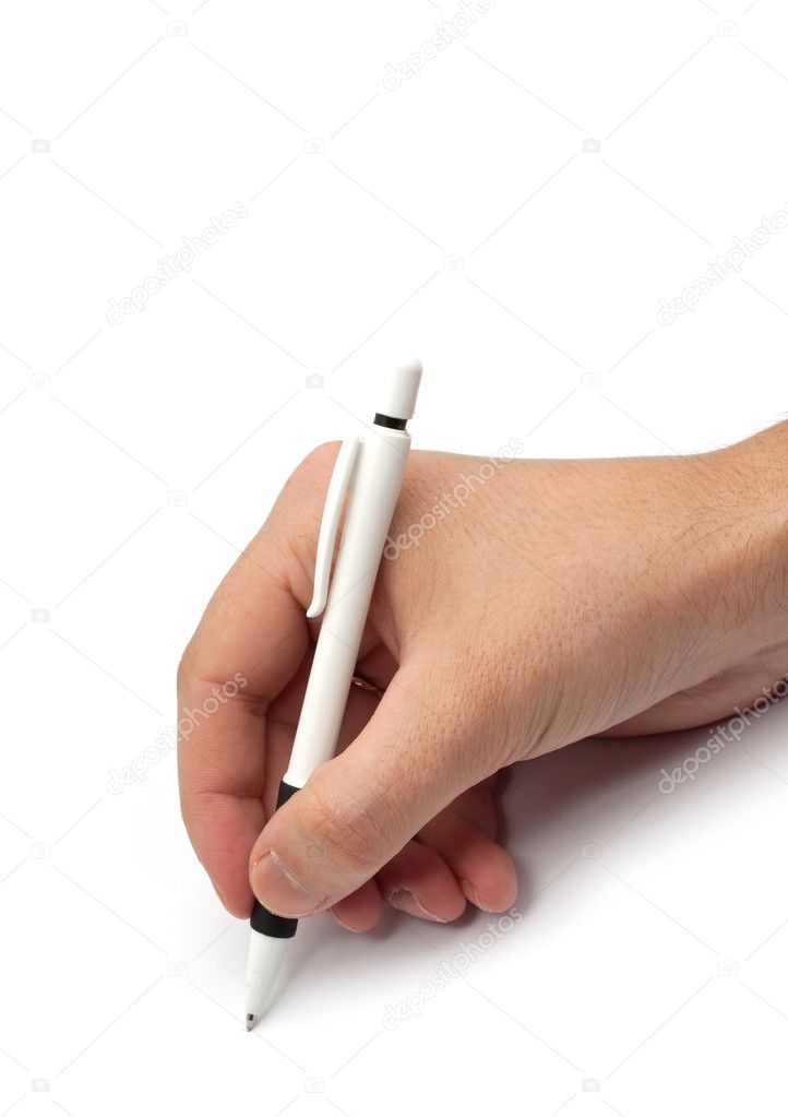Closeup of a hand writing
