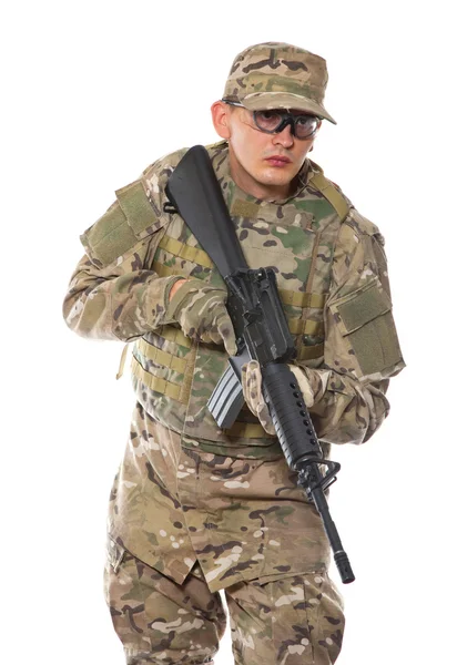 Солдат з гвинтівки — стокове фото