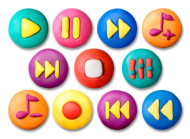 Child's plasticine buttons. clipart