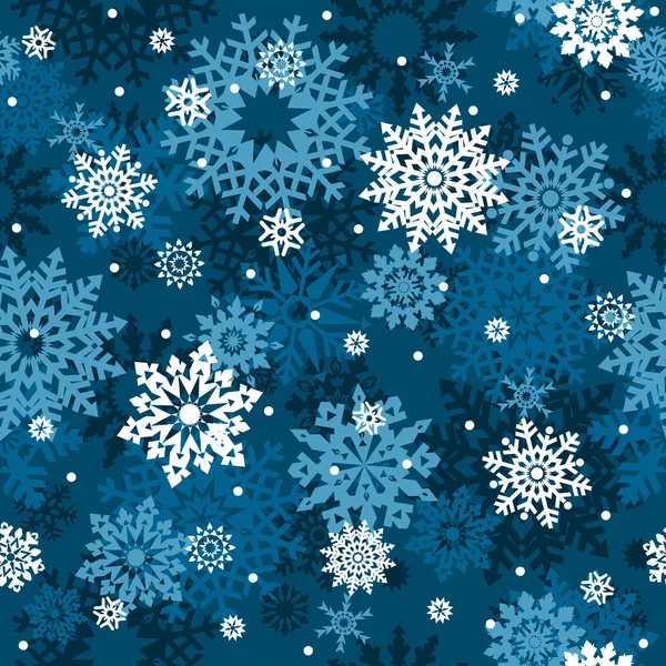 Sneeuwvlokken patroon naadloos. — Stockvector