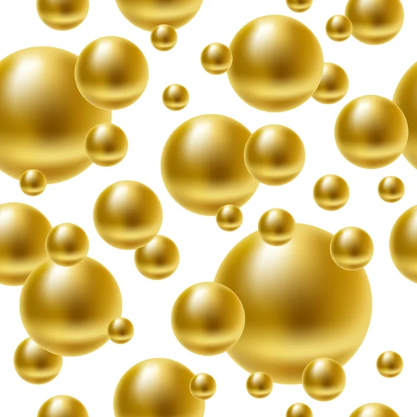 Golden balls seamless background. — Stock Vector
