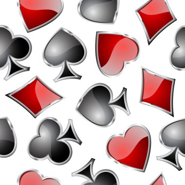 Playing card symbols seamless pattern - vector background for continuous replicate. See more seamless patterns in my portfolio. clipart