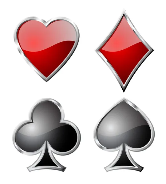 Jogando símbolos de conjunto de cartas . — Vetor de Stock