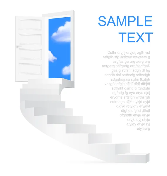 Stairs Sky Space Text — Stock Vector