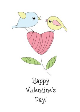 Flower and birds. clipart