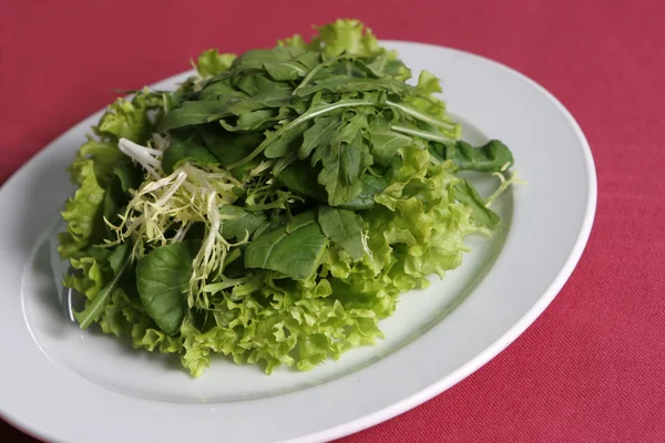 Yeşil sebzeler ile plaka — Stok fotoğraf