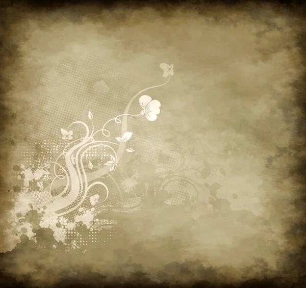 Grunge花卉背景 — 图库照片