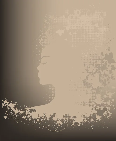 Grunge florale femme — Image vectorielle
