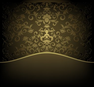 Vector decorative design background with floral golden ornament clipart