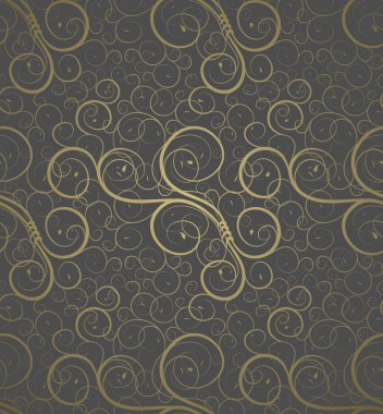 Vector gray and gold beauty decorative floral ornament clipart