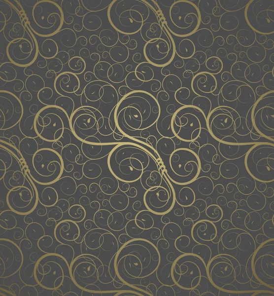 Vektorové Gray Zlatý Kráse Dekorativní Květinový Ornament — Stockový vektor