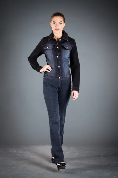 Jeans kollektion kläder — Stockfoto