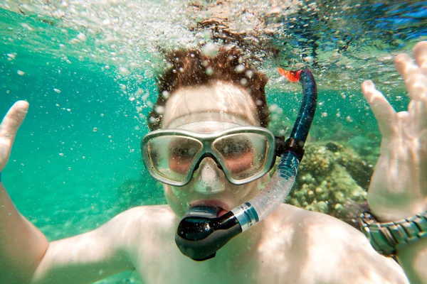 Boys Sea Snorkeling Red Sea — Stock Photo, Image