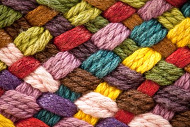 Multi colored woollen yarns clipart