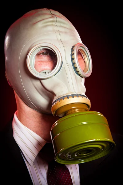 Osoba v plynové masce — Stock fotografie