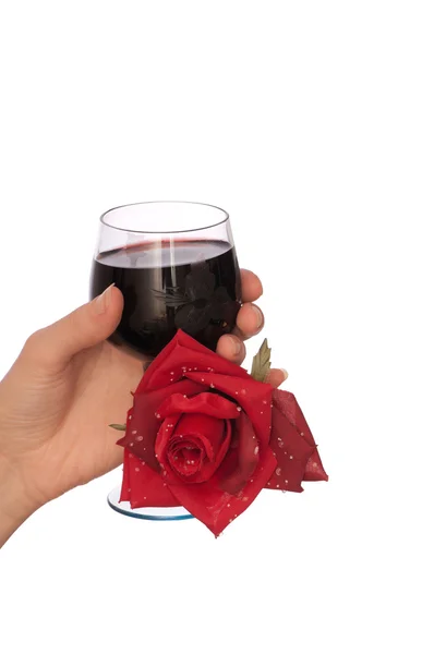 Glas med rött vin — Stockfoto