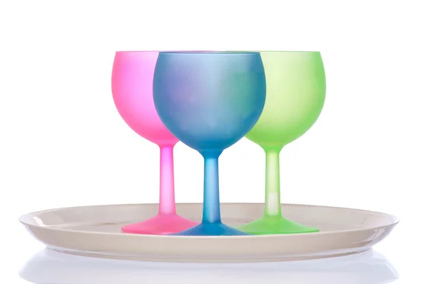 Colored wine glasses — Stock Photo, Image