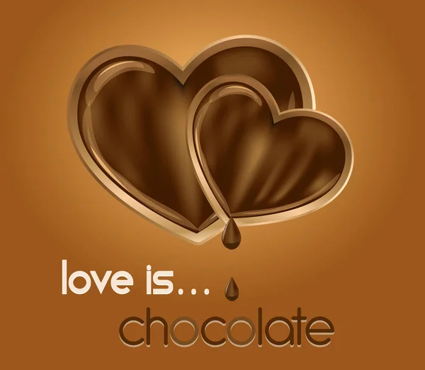 Vectorillustratie Van Twee Chocolade Harten Voor Dag Van Valentijnskaart Rechtenvrije Stockillustraties