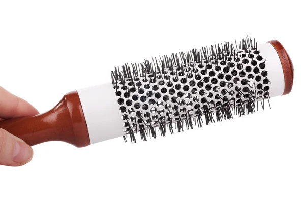 Salon Runde Haarbürste Isoliert Auf Weißem Hintergrund — Stockfoto
