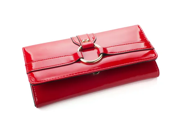 Rote Brieftasche der Frau — Stockfoto