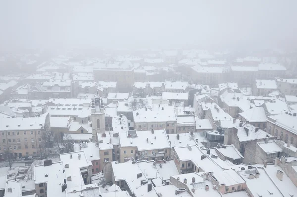 stock image Snowy city