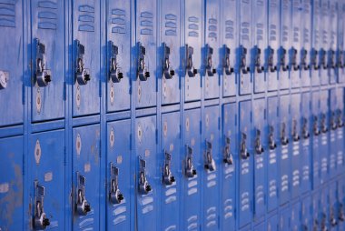 School metal lockers clipart
