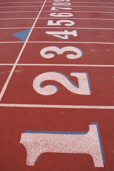 Red track at a High School — Stock Photo, Image