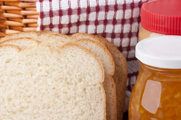 Yellow jam and bread — Stock Photo, Image