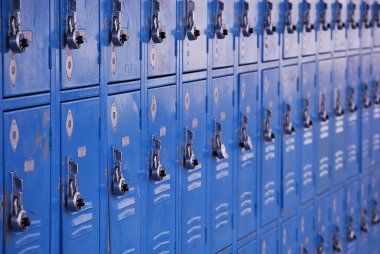 School metal lockers clipart