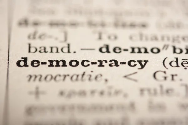 Słowo demokracja — Zdjęcie stockowe