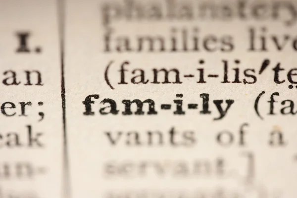 Palavra família — Fotografia de Stock