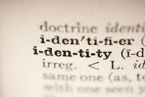 Ordet identitet — Stockfoto