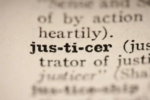 Word justicer — Stock Photo, Image