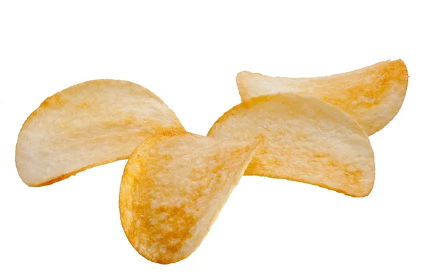 Burgonya Chips Biotermékek Fehér Alapon — Stock Fotó