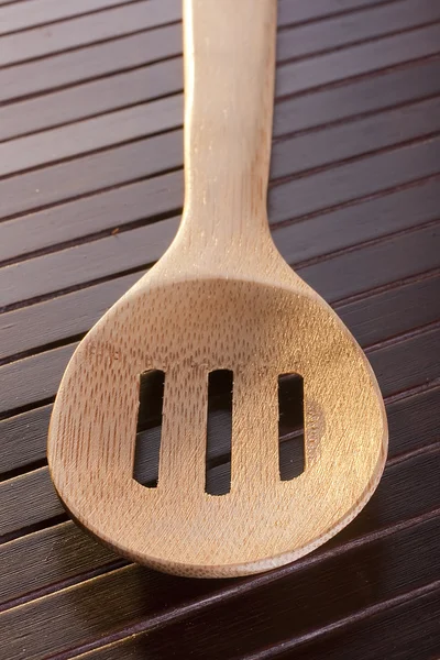 Colher Madeira Usada Como Ferramenta Para Cozinhar — Fotografia de Stock
