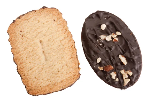 Biscuit Deeg Met Chocolade Een Witte Achtergrond — Stockfoto