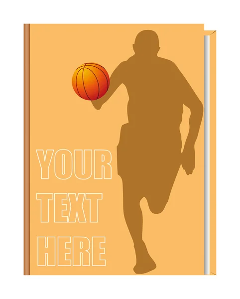 Basketbol Konulu Kitabın Vektör Kapağı Özet Taktik Kitabı — Stok Vektör