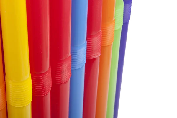 Tubi Plastica Diversi Colori Sullo Sfondo — Foto Stock
