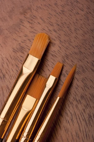 Set Pennelli Dipingere Pelo Sintetico — Foto Stock