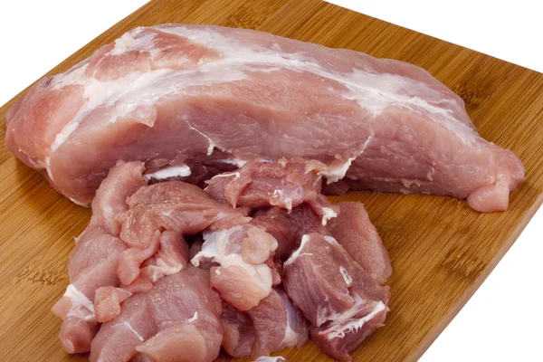 Pedaço Carne Crua Antes Cozinhar Ambiente Cozinha — Fotografia de Stock