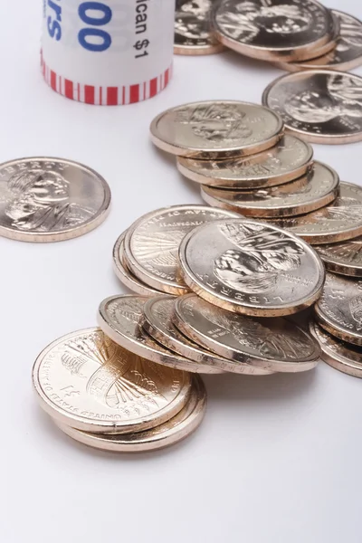 Amerikanska Metal Dollar Hällde Bank Paket — Stockfoto