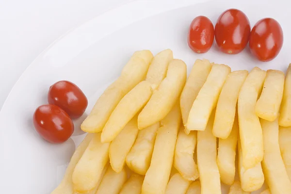 Kızarmış patates domates ile — Stok fotoğraf