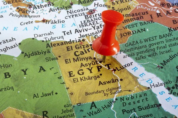 País Egipto Fijado Mapa Del Mundo — Foto de Stock