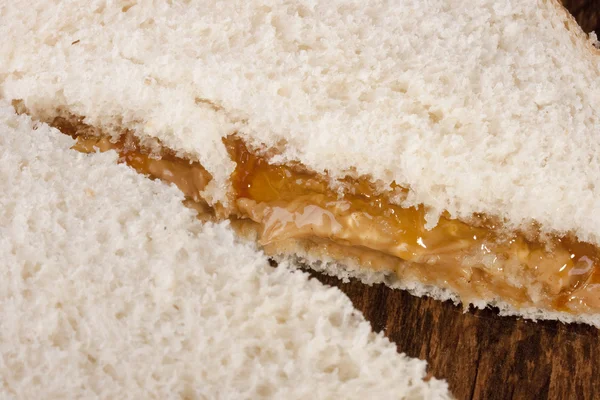 Sanduíche Doce Com Manteiga Amendoim Geléia — Fotografia de Stock