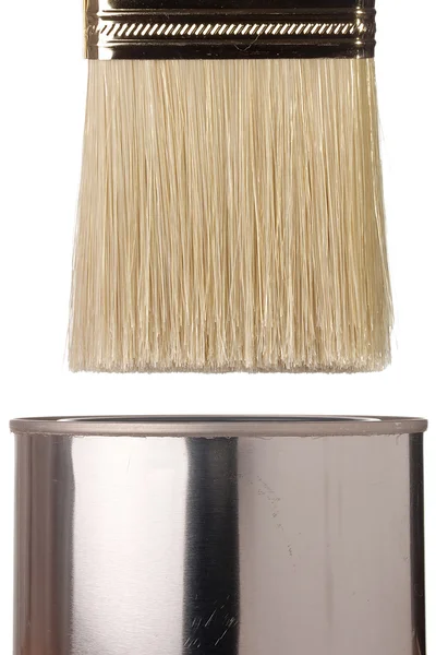 Paintbrush and Can — Stock Photo, Image