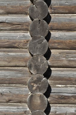 Old log wall background clipart