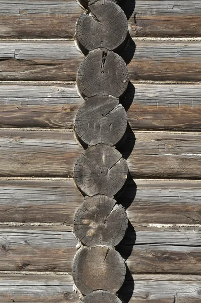 Old log wall background — Stock Photo, Image