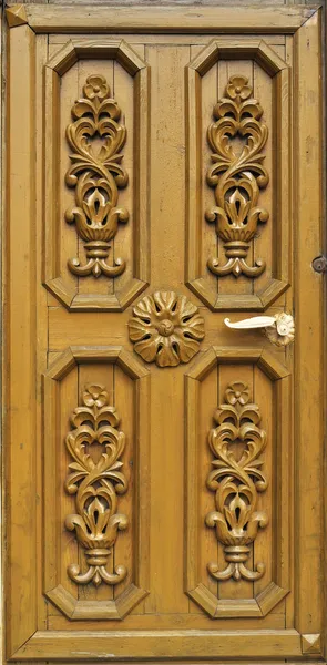 stock image Carved wooden door