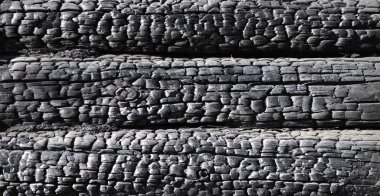 Fragment of burnt log wall clipart