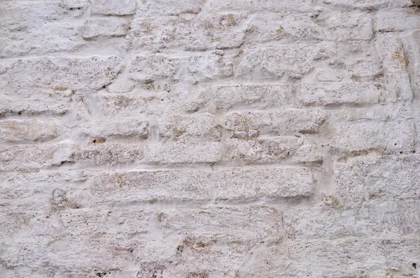Gros Plan Blanc Rugueux Mur Briques Fond Surface — Photo